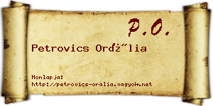 Petrovics Orália névjegykártya